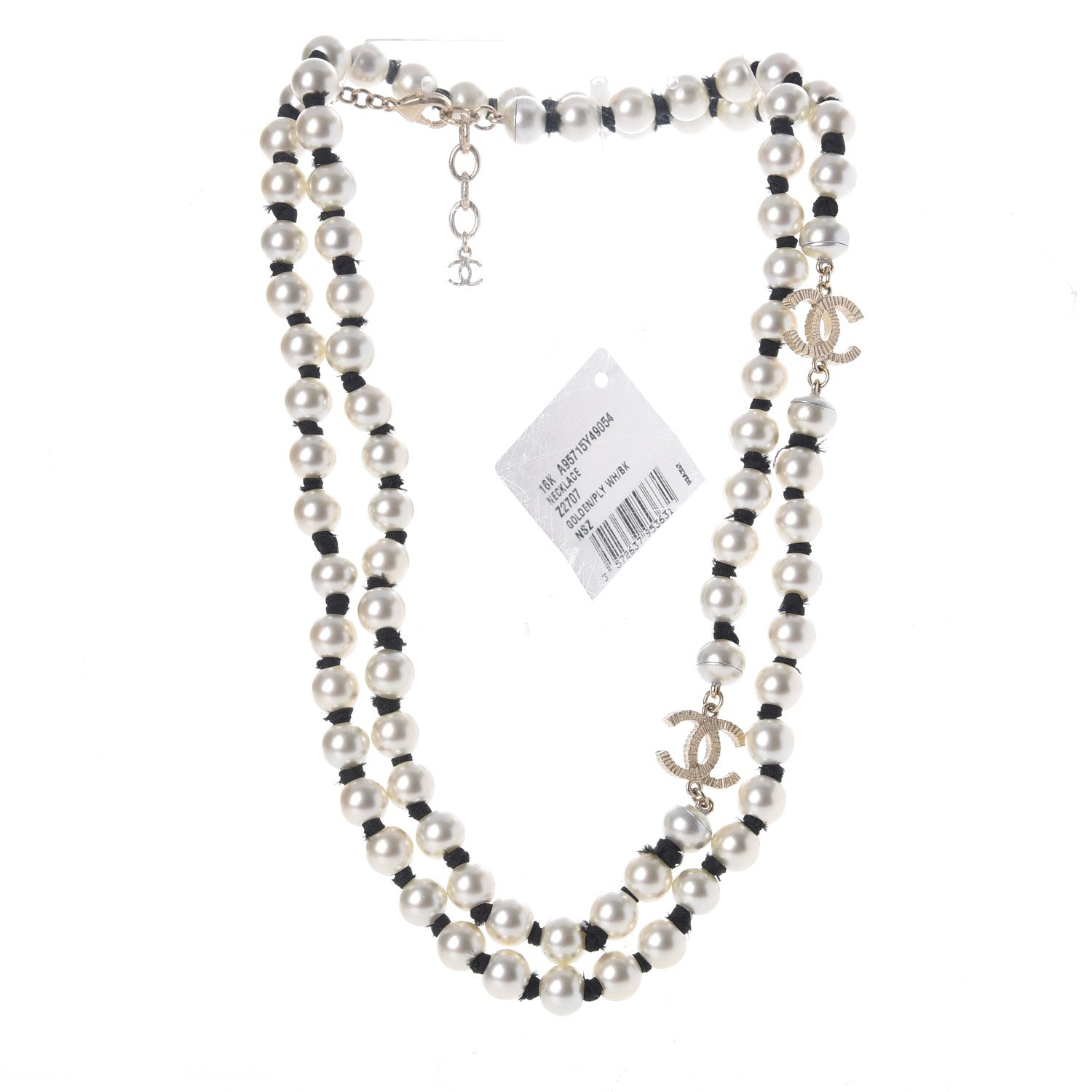 Chanel Pearl CC Long Necklace Gold 3 of 8