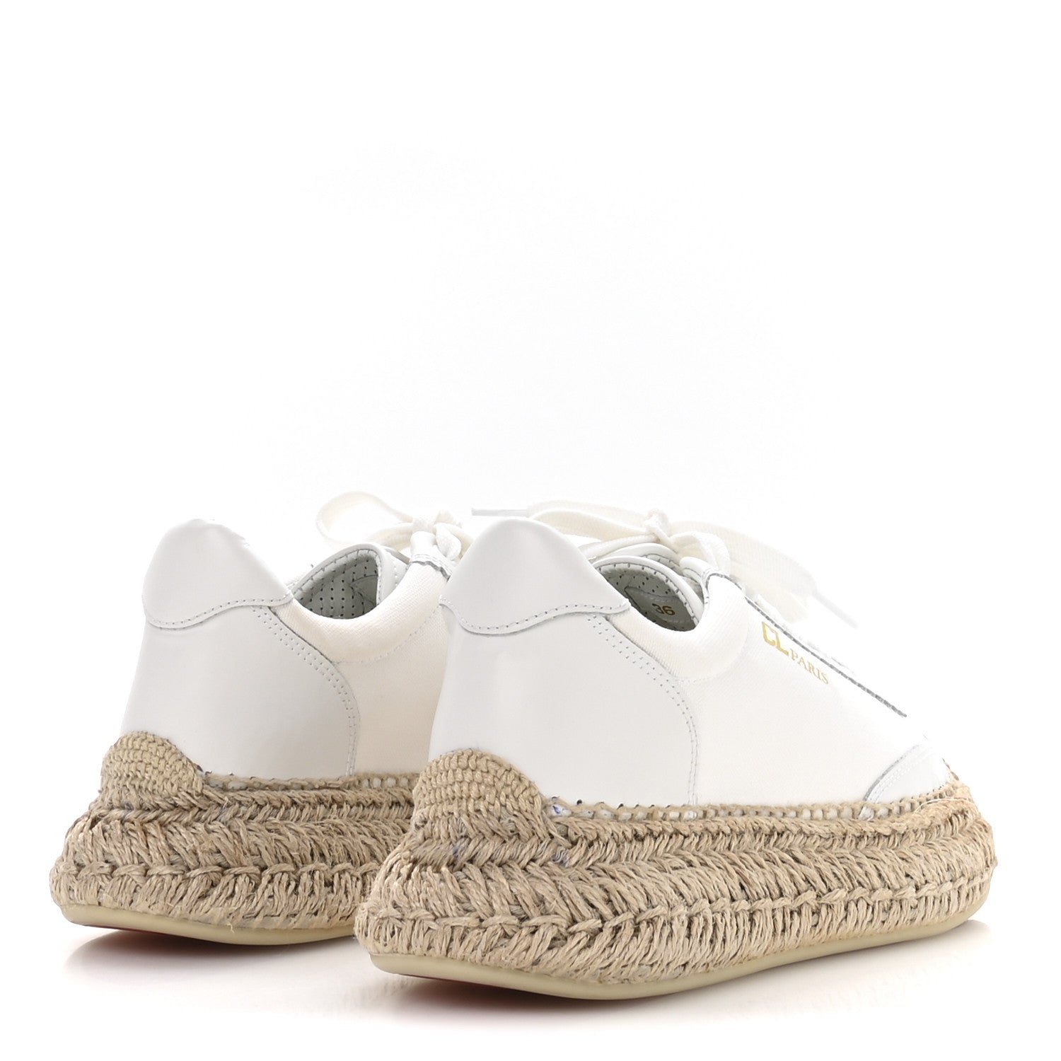 Christian Louboutin Toile Calfskin Espasneak Flat Sneaker 36 Ivory 5 of 8