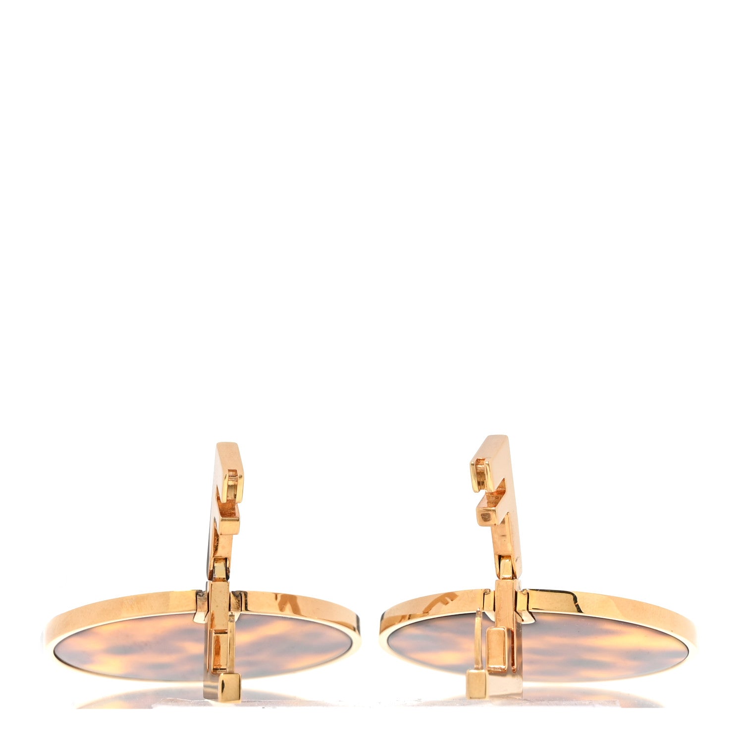 Fendi Metal Fendi Forever Round Drop Earrings Gold 3 of 5