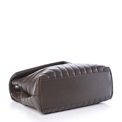 Saint Laurent Calfskin Y Quilted Monogram Medium Loulou Chain Satchel Kaki Fonce 4 of 8