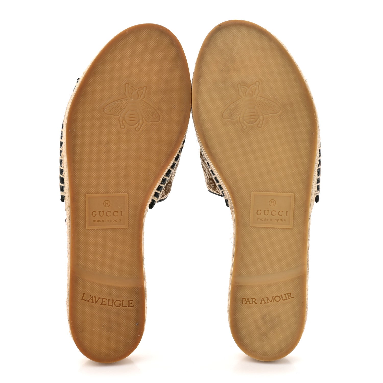 Gucci Monogram Matelasse GG Marmont Espadrille 20mm Slide Sandals 40 Beige Ebony Black 6 of 11