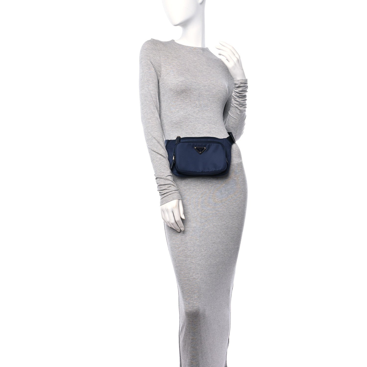 Prada Re-Nylon Saffiano Belt Bag Navy 2 of 11