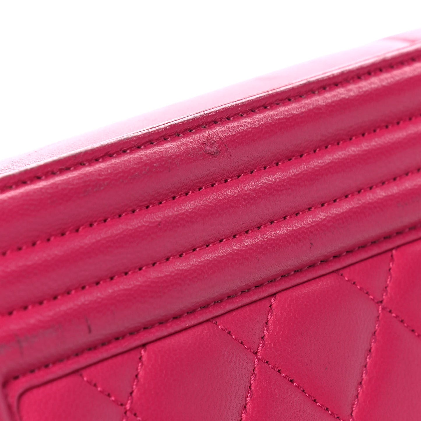 Calfskin Quilted Large Boy Flap Pink