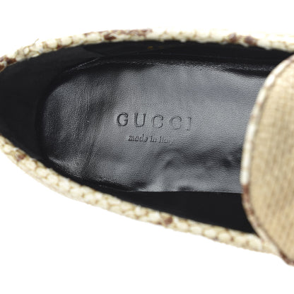Gucci Raffia Elaphe Matelasse Horsebit Womens Jordaan Loafers 35.5 Natural Cream Brown 7 of 9