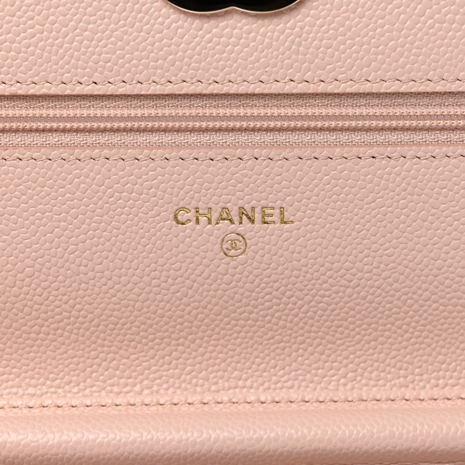 Chanel Caviar Quilted Enamel Wallet on Chain WOC Light Pink 6 of 9