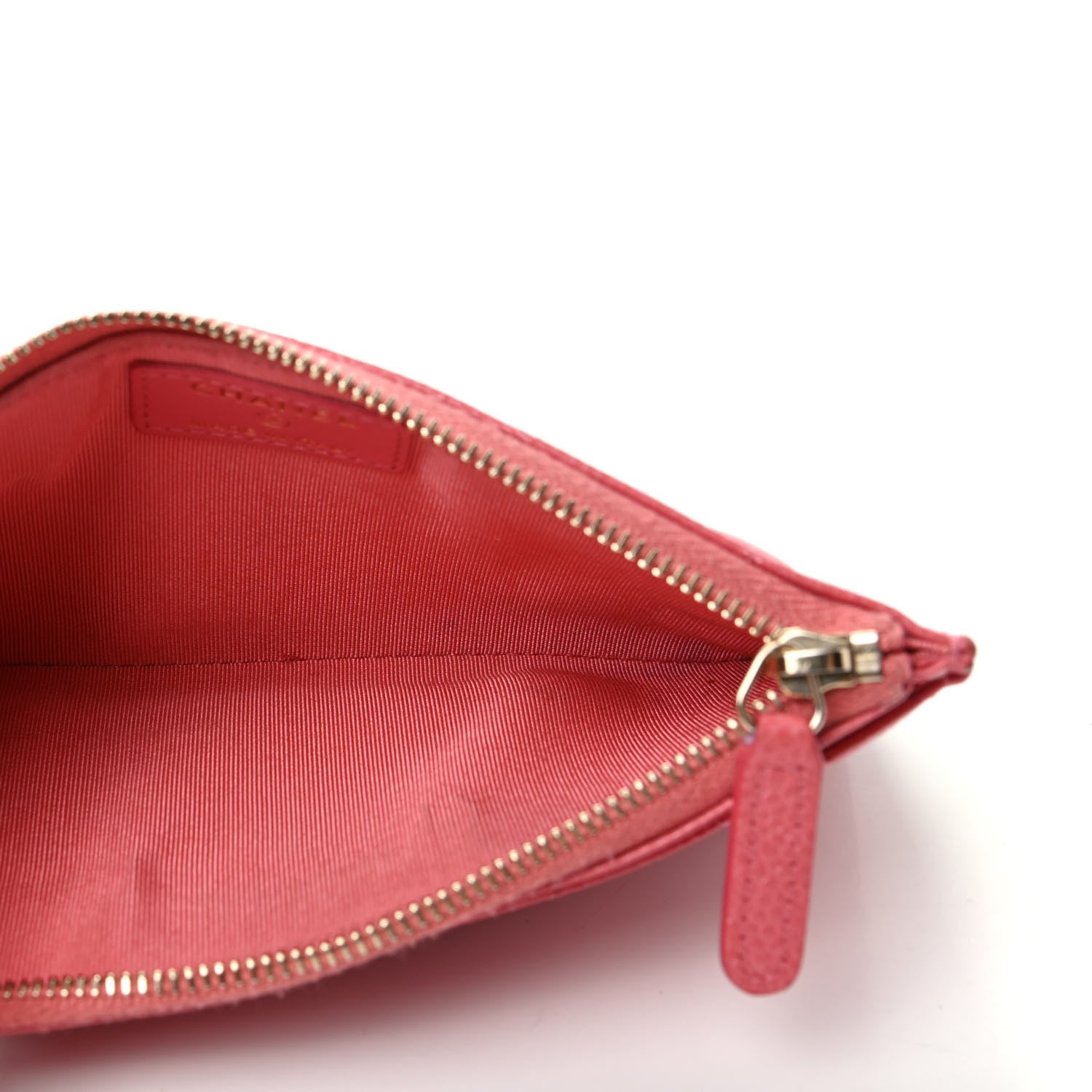 Chanel Iridescent Caviar Quilted Classic Zip Pouch Pink 5 of 8