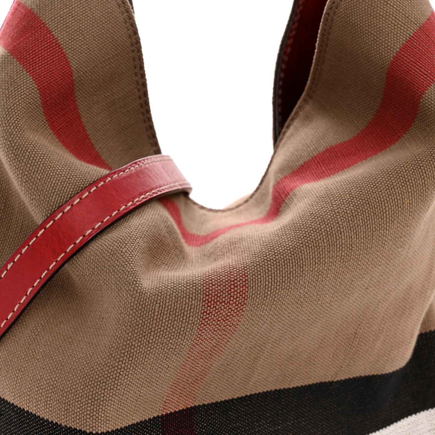 Canvas Mega Check Medium Susanna Hobo Cadmium Red