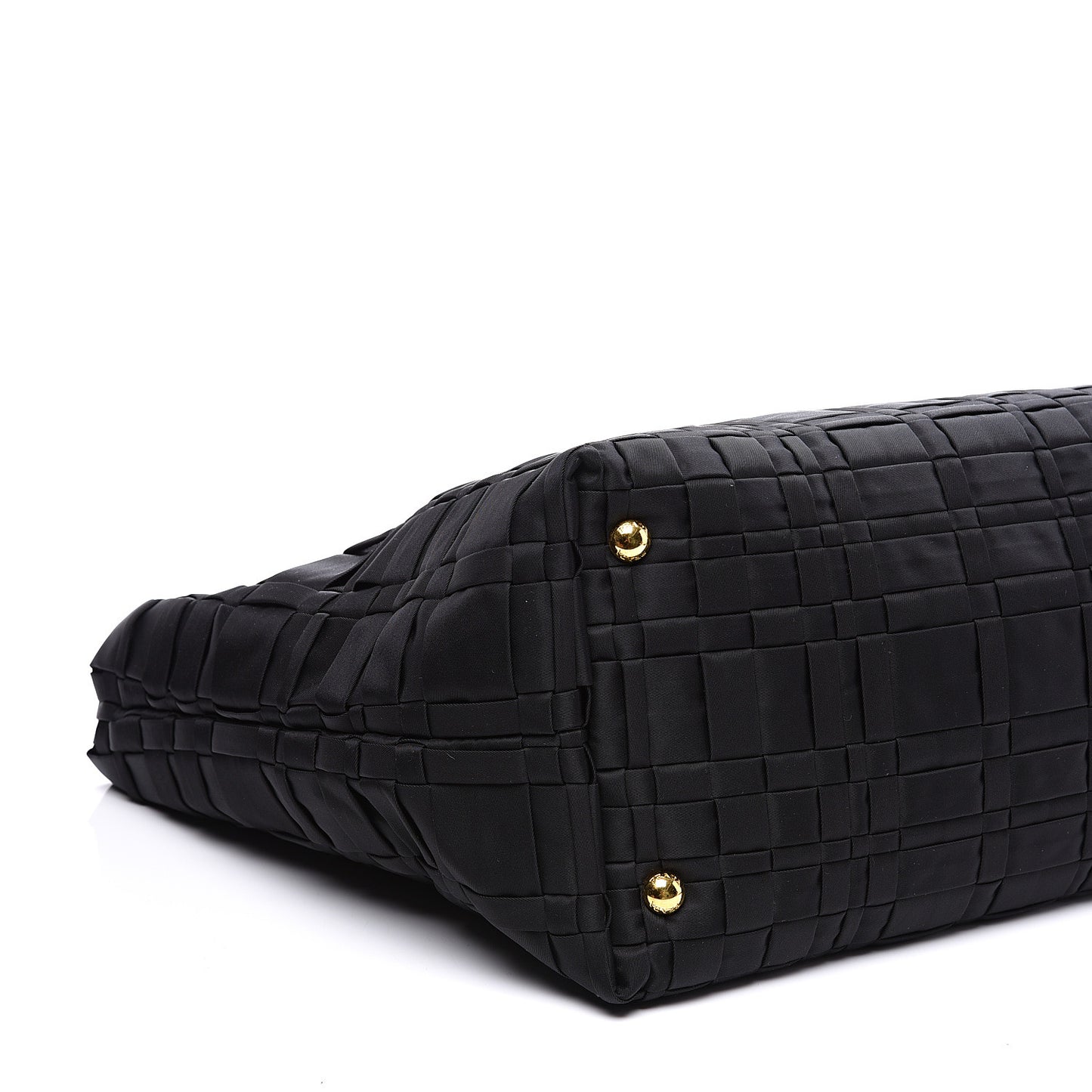 Tessuto Nylon Weave Shopping Tote Black