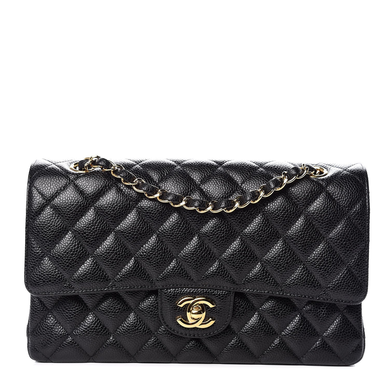 Chanel Caviar Quilted Medium Double Flap Black 1 of 12