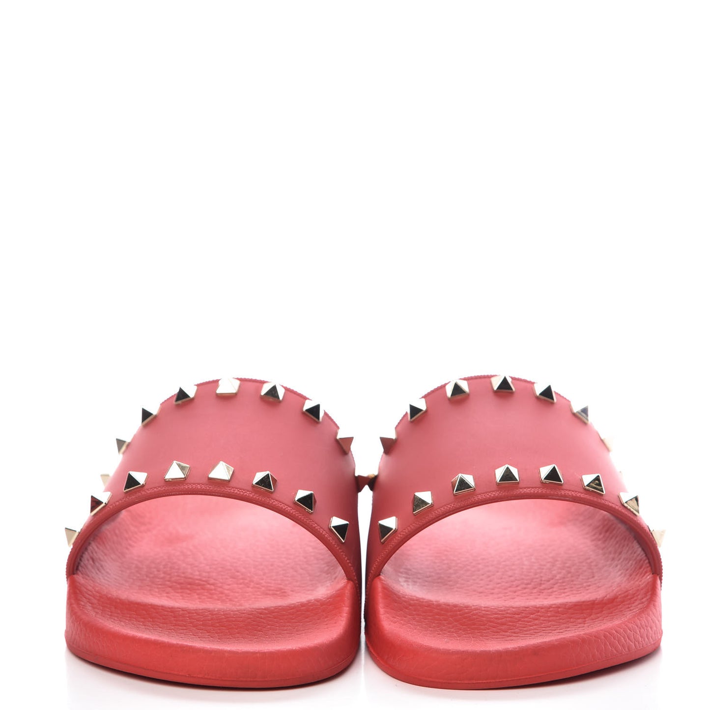 Rubber Rockstud Slide Sandals 41 Rosso Valentino