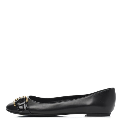 Louis Vuitton Calfskin Buckle Ballerina Flats 38.5 Black 1 of 15