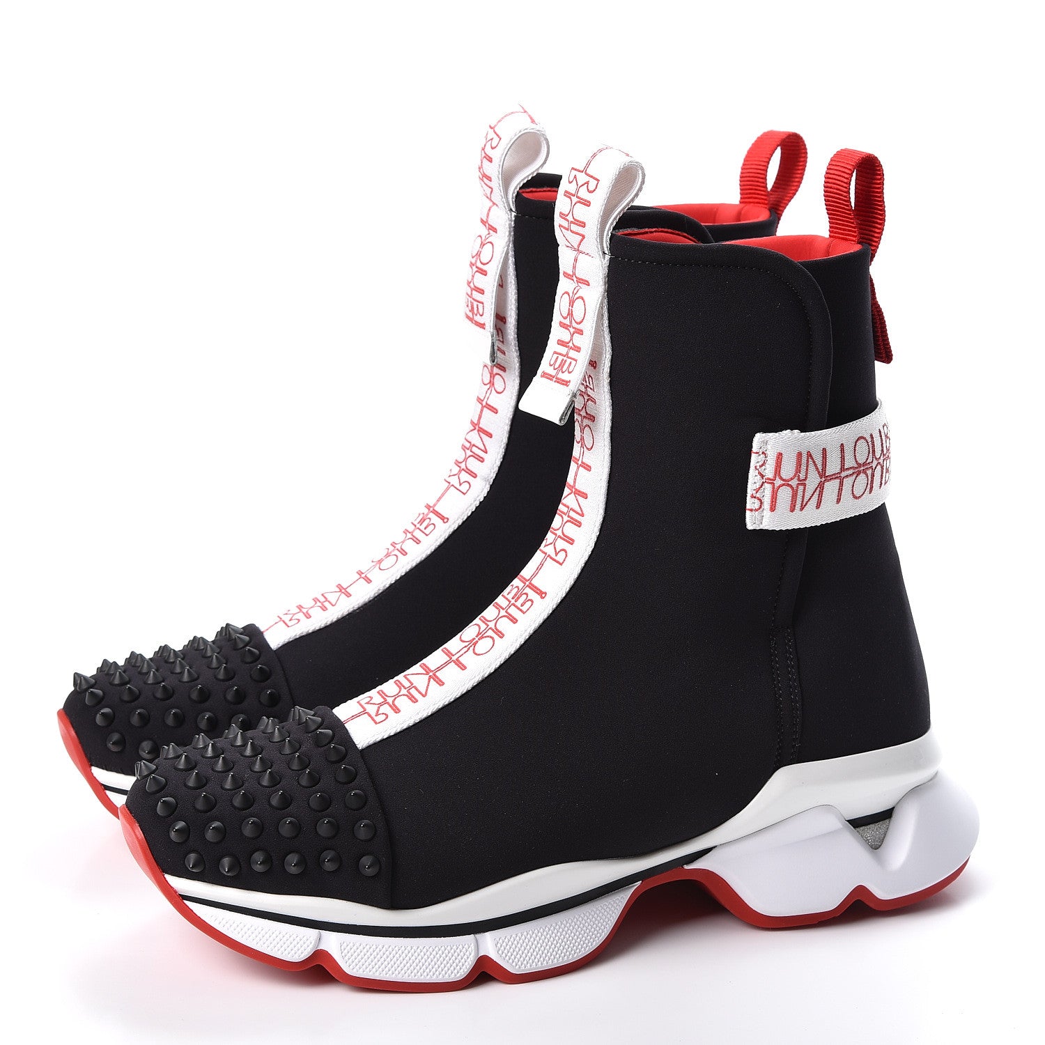 Christian Louboutin Neoprene Spike Hotel Space Sneakers 40 Black 3 of 9