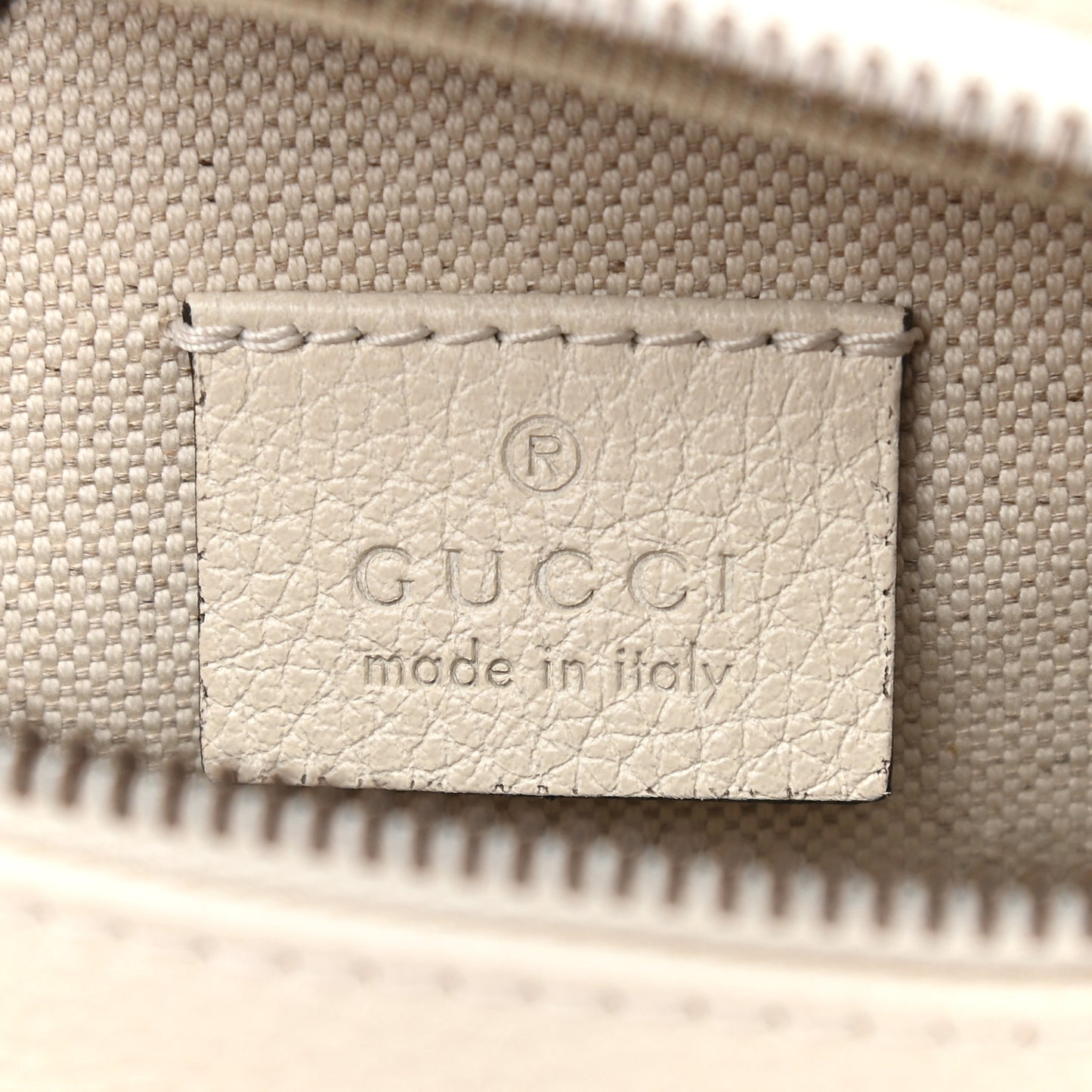 Grained Calfskin Small Logo Belt Bag White