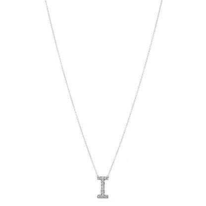 Tiffany Platinum Diamond Letters I Pendant Necklace 1 of 7
