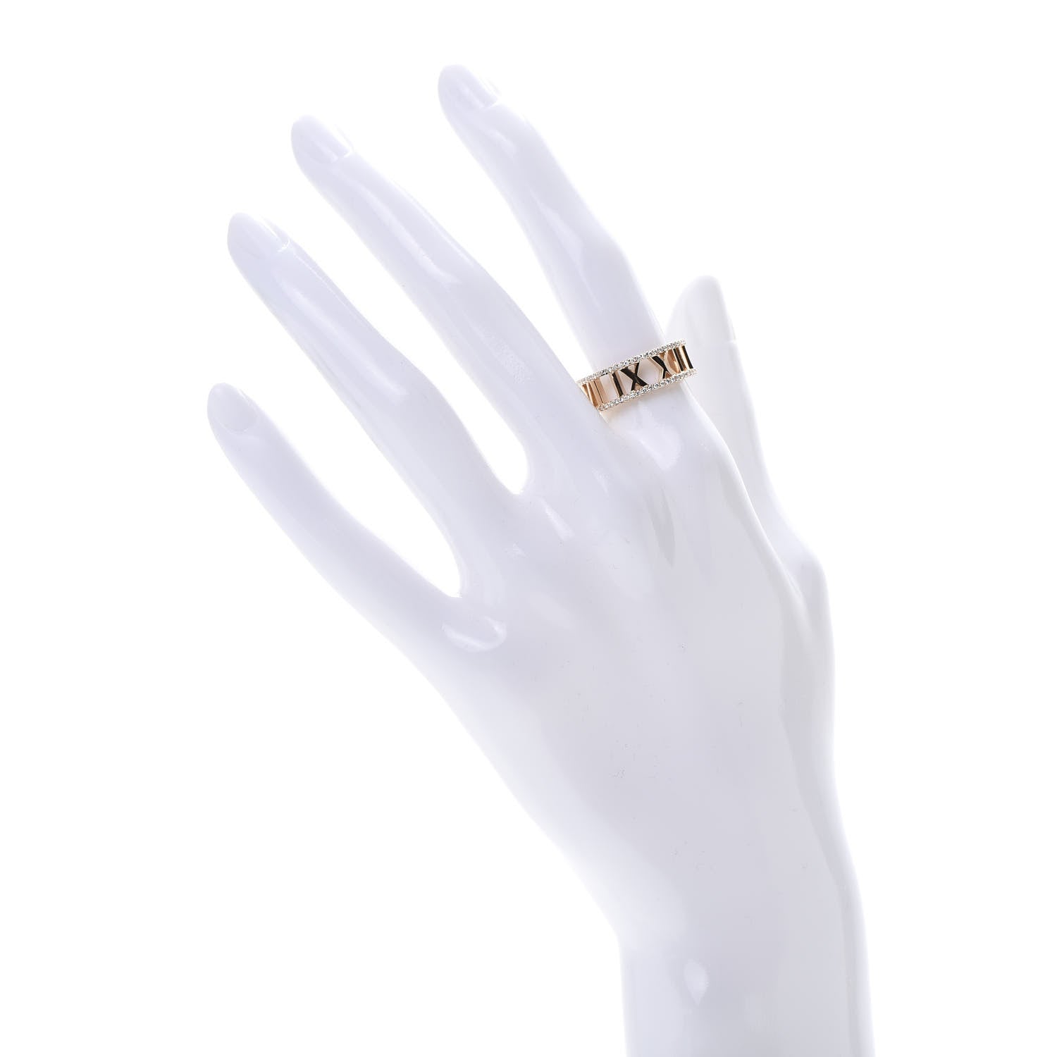 Tiffany 18K Rose Gold Diamond Atlas Open Pave Ring 51 5.75 2 of 5