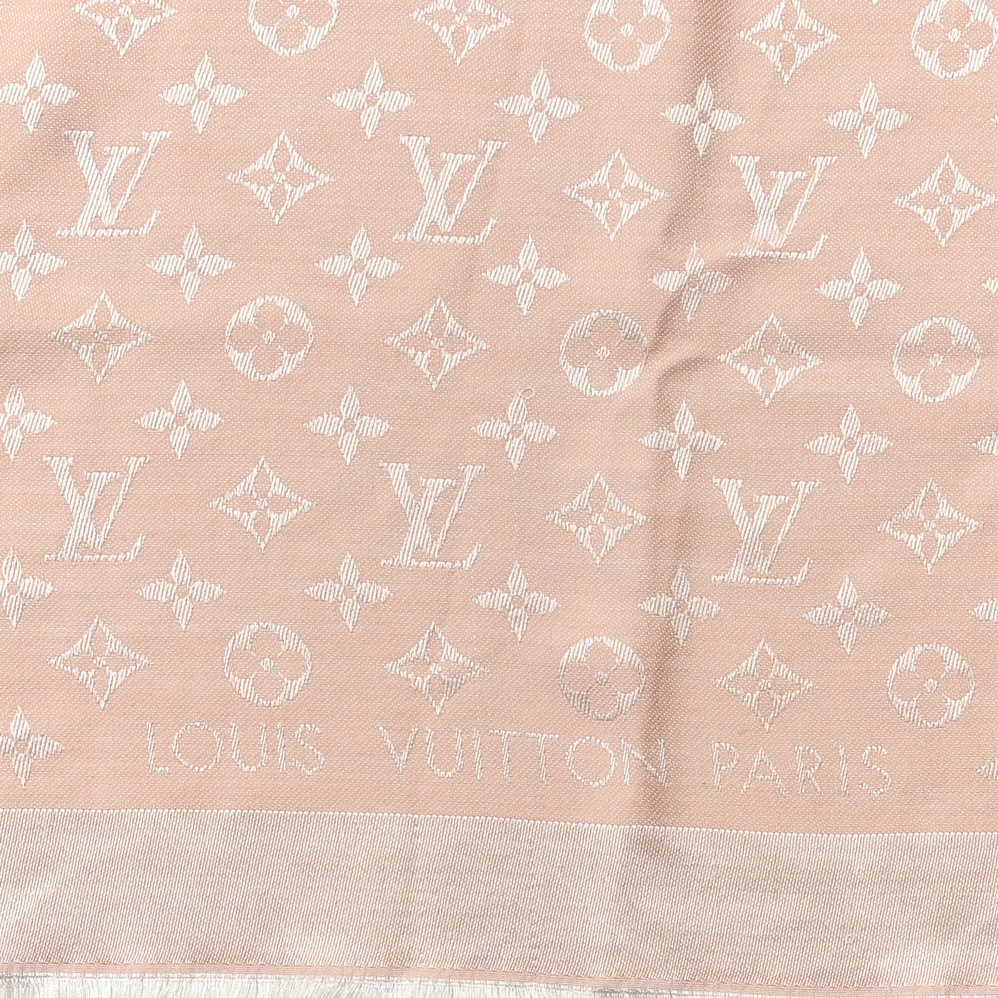 Silk Wool Monogram Shawl Rose