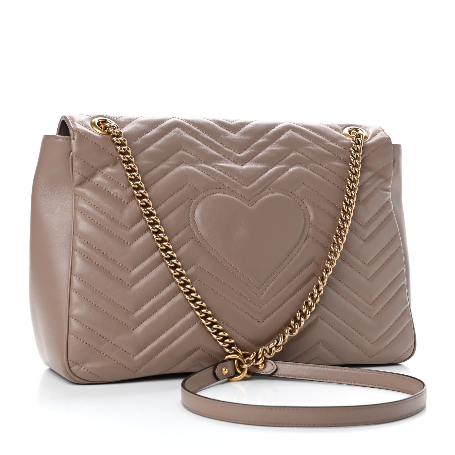 Gucci Calfskin Matelasse Large GG Marmont Shoulder Bag Porcelain Rose 2 of 8