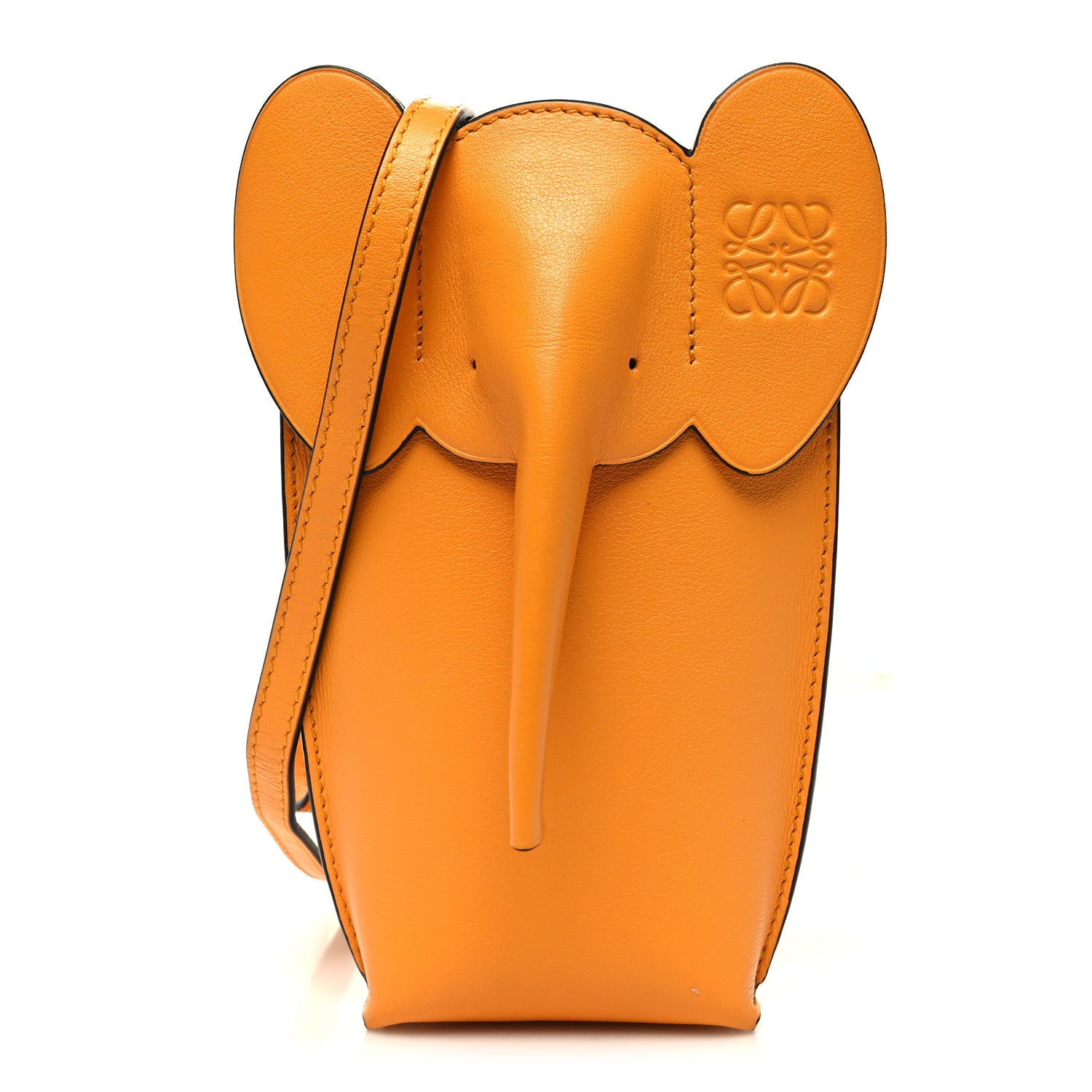 Loewe Calfskin Elephant Pouch Crossbody Bag Mandarin 1 of 10