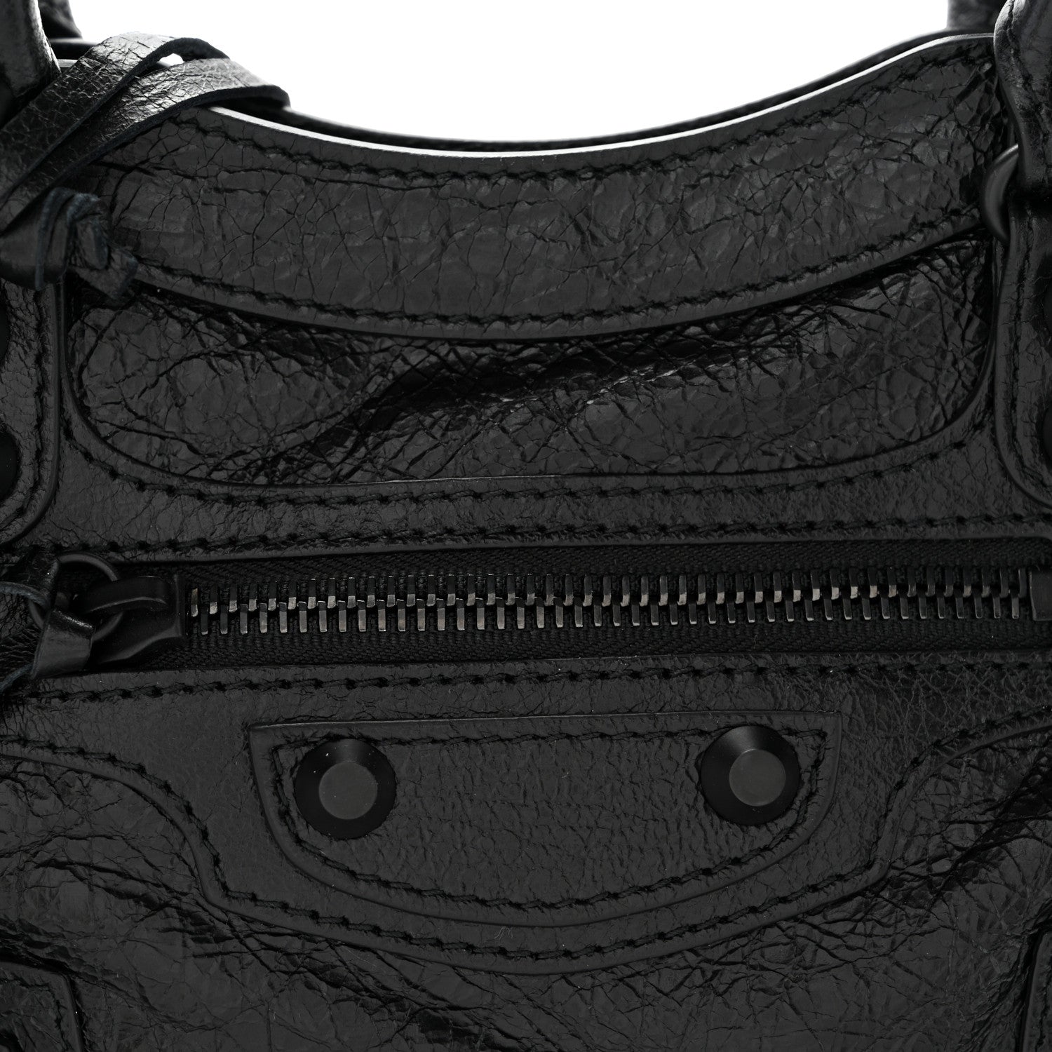 Balenciaga Agneau Arena Classic Black Hardware Mini City Black 9 of 11