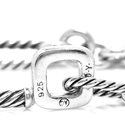 David Yurman Sterling Silver Diamond Cable Heart Charm Bracelet 5 of 5
