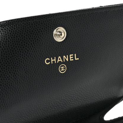Chanel Caviar Quilted Crystal CC Flap Card Holder Black 6 of 13