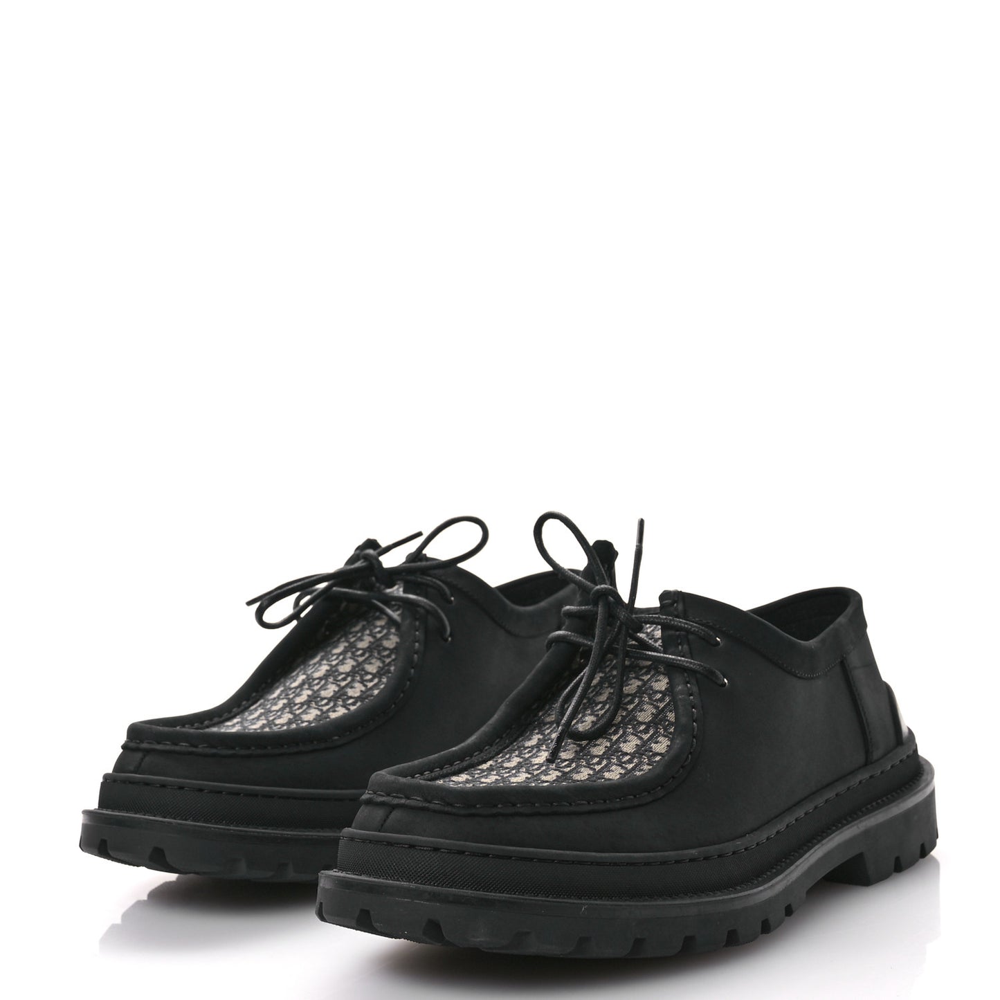 Nubuck Calfskin Oblique Explorer Boat Shoe 43 Black Beige