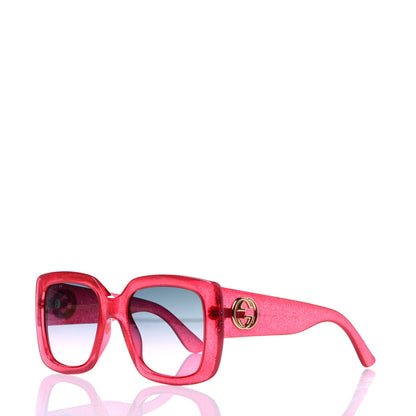 Gucci Acetate Square Frame Glitter GG0142S Sunglasses Pink 1 of 9