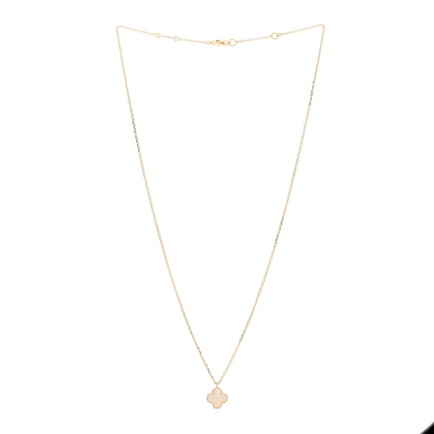 18K Yellow Gold Mother of Pearl Sweet Alhambra Pendant Necklace