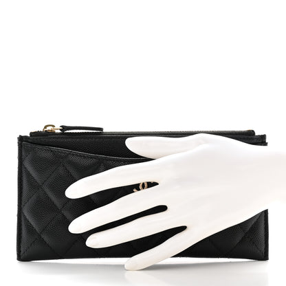 Chanel Caviar Quilted Classic Zip Pouch Black 2 of 10