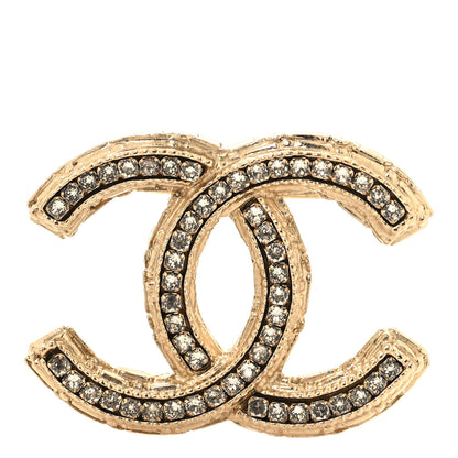 Chanel Metal Crystal Baguette CC Brooch Gold 1 of 4