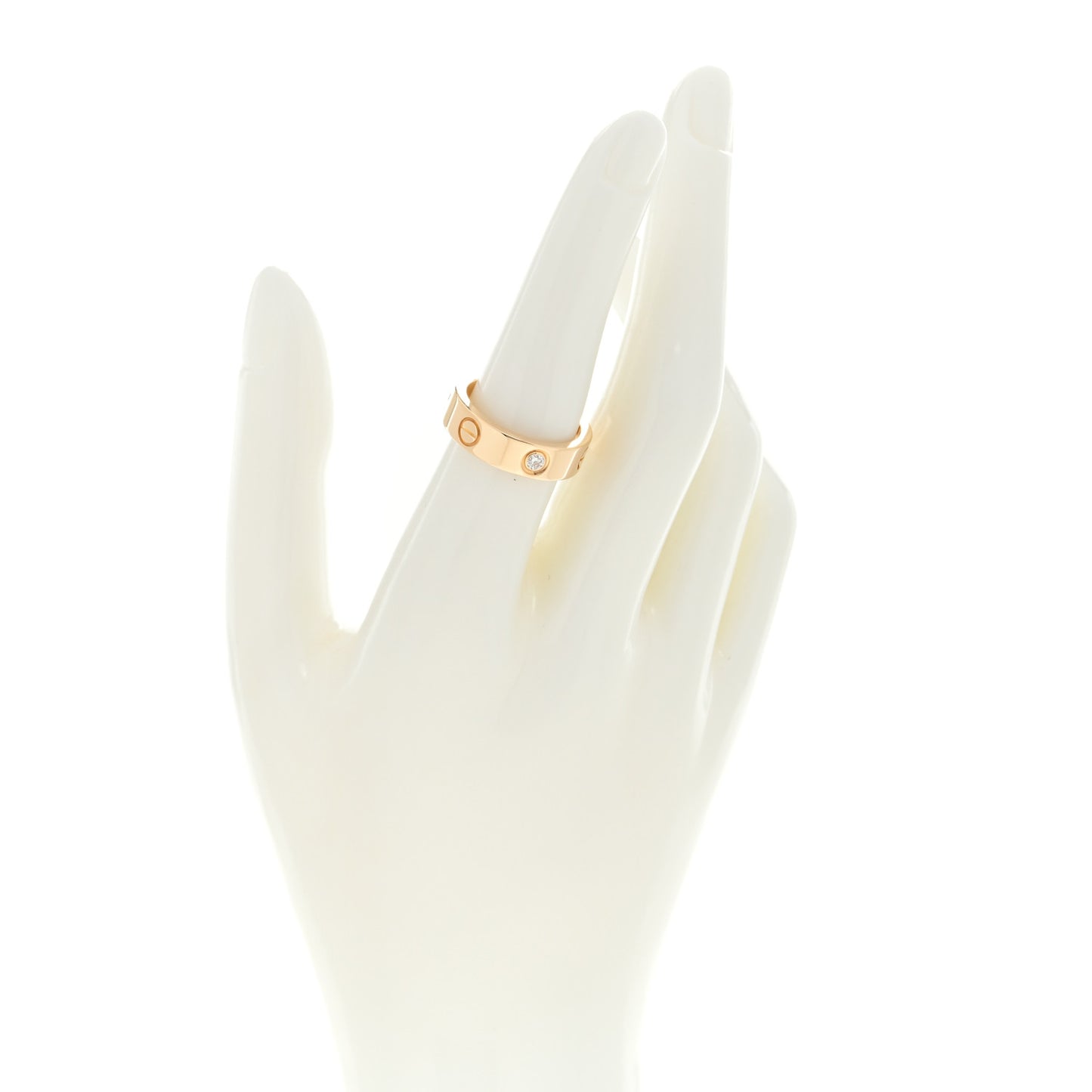 18K Yellow Gold 3 Diamond 5.5mm LOVE Ring 54 7