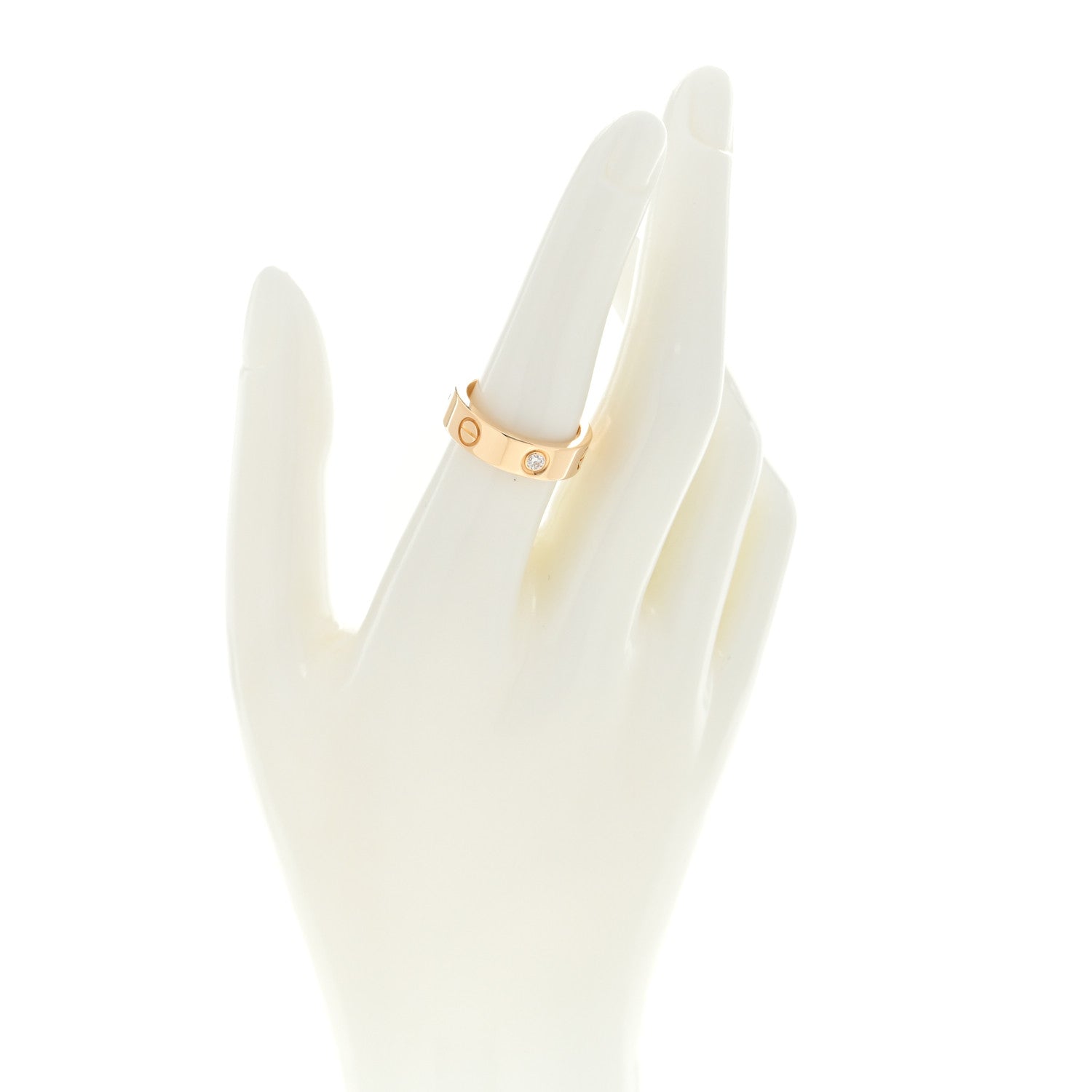 Cartier 18K Yellow Gold 3 Diamond 5.5mm LOVE Ring 54 7 2 of 5
