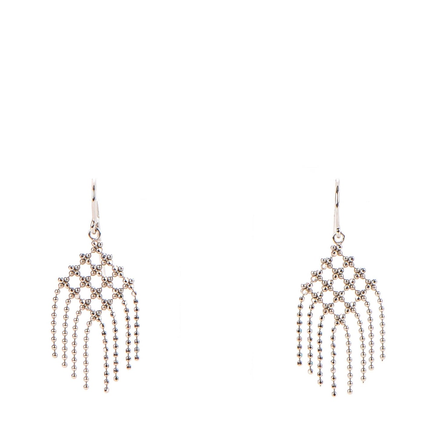 18K White Gold Fringe Earrings
