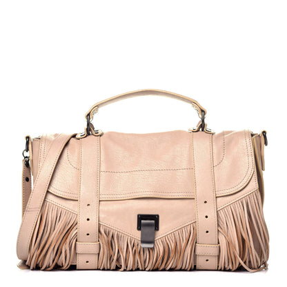Proenza Schouler Lambskin Fringe Medium PS1 Satchel Nude 1 of 10