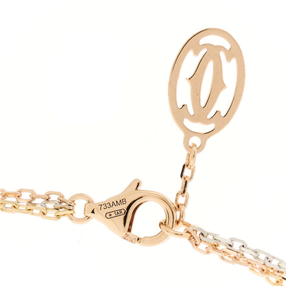 Cartier 18K Pink Yellow White Gold Three Chain Necklace 5 of 6
