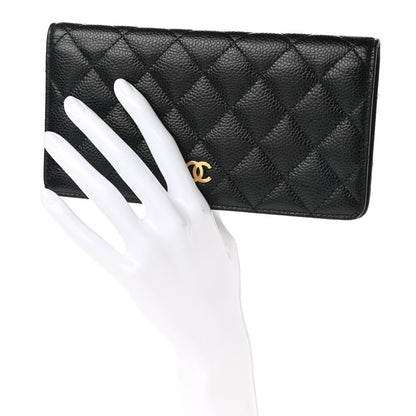 Chanel Caviar Quilted Yen Wallet Black 2 of 11
