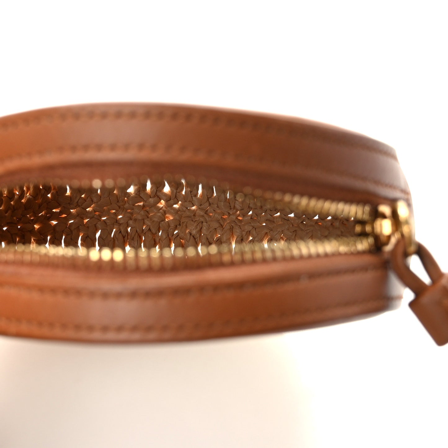 Raffia Round Camera Bag Beige Naturel