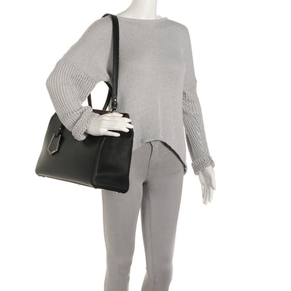 Fendi Vitello Elite Regular 2Jours Tote Black Vino 2 of 11