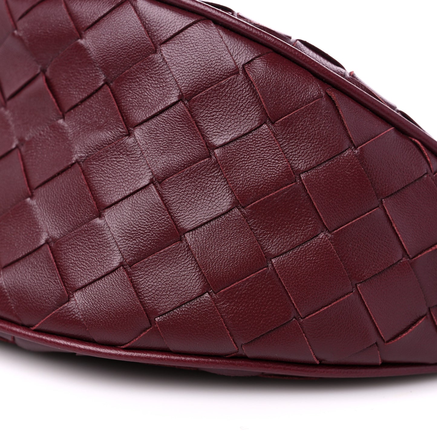 Nappa Intrecciato Half Moon Pouch On Strap Barolo