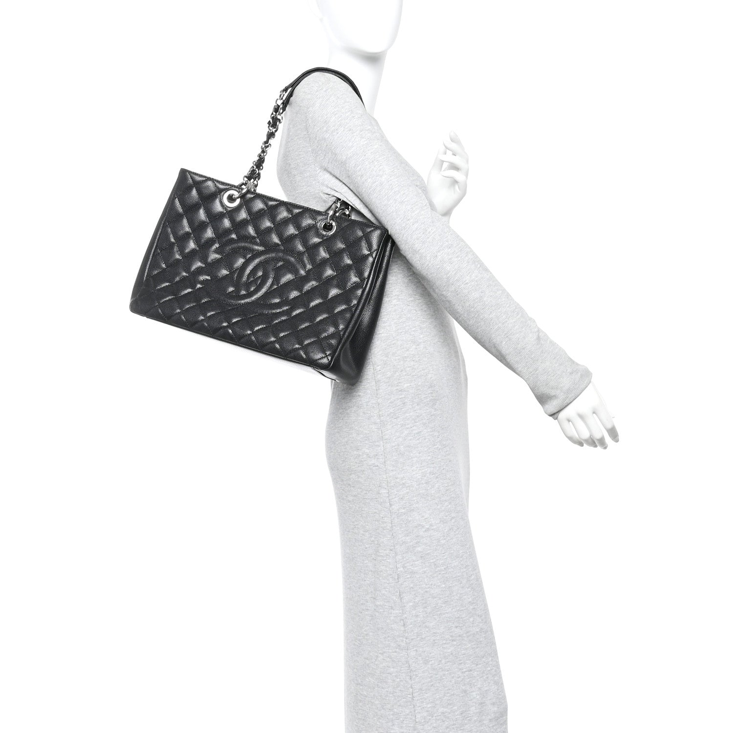 Chanel Caviar Quilted Grand Shopping Tote GST Black 3 of 12