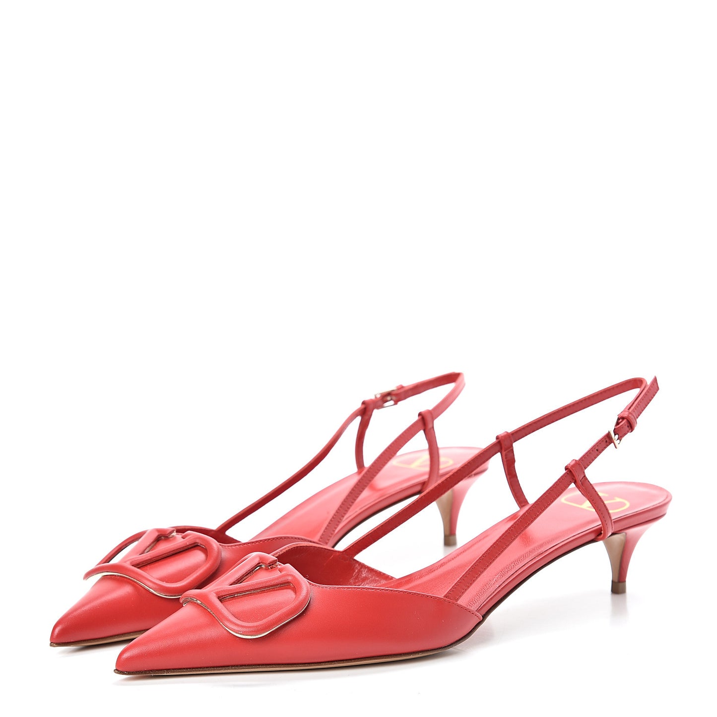 Calfskin Tonal Vlogo Slingback 40mm Pumps 39 Rouge Pur