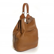 Grainy Calfskin Large Ashby Saddle Brown