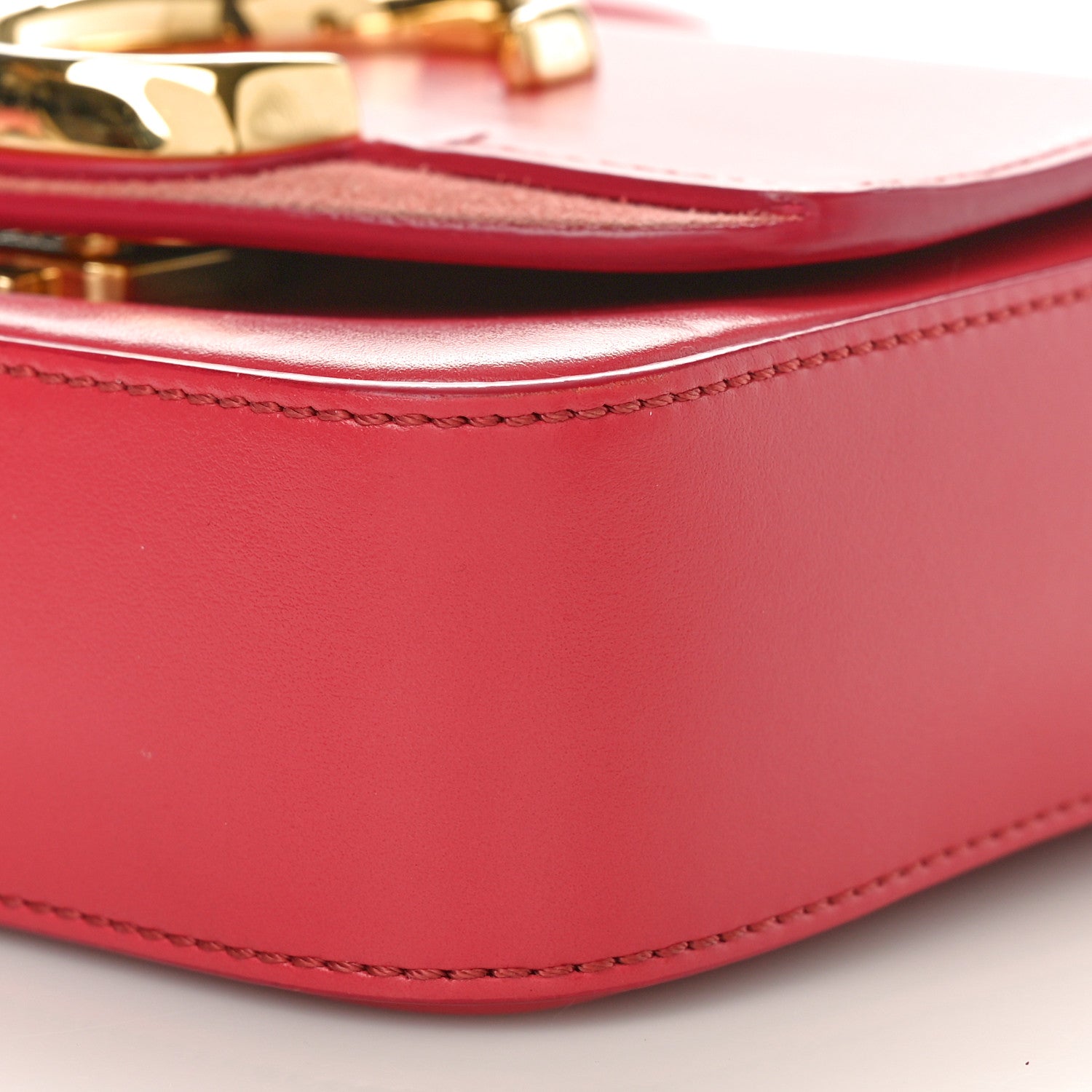 Chloe Shiny Calfskin Suede Mini C Double Carry Scarlet Pink 9 of 10