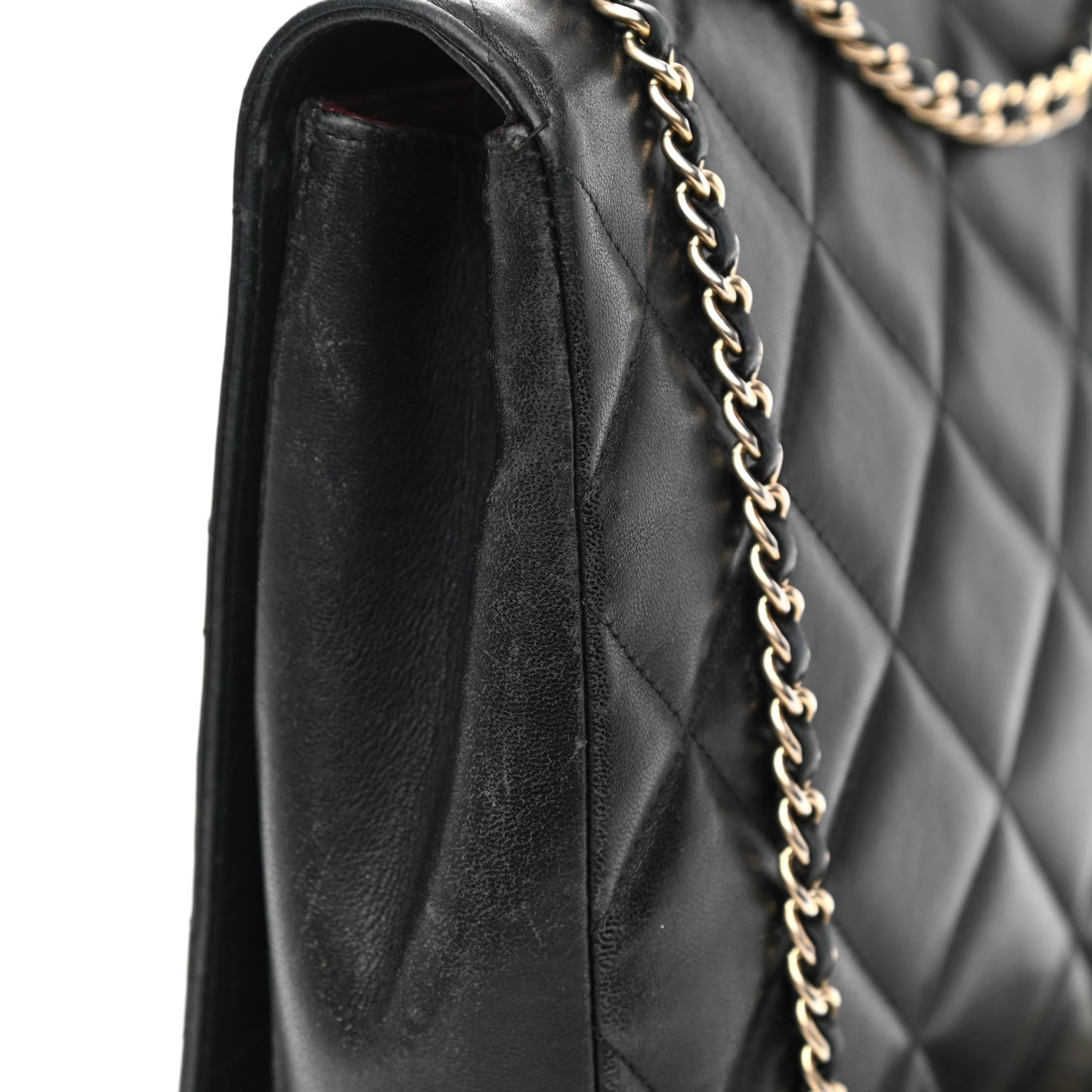 Lambskin Quilted Medium Diamond CC Flap Black