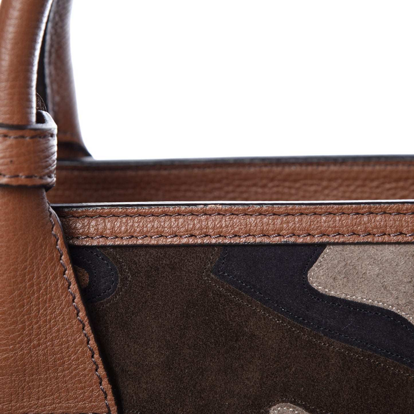 Suede House Check Camoflauge Medium Banner Tote Tan