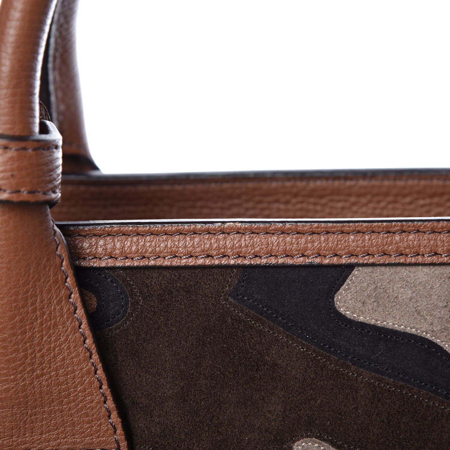 Burberry Suede House Check Camoflauge Medium Banner Tote Tan 11 of 11