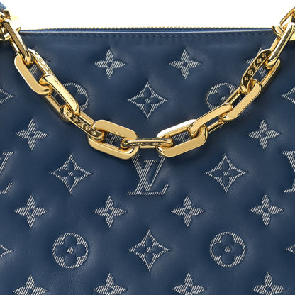 Louis Vuitton Lambskin Embossed Monogram Coussin PM Denim Blue 7 of 10