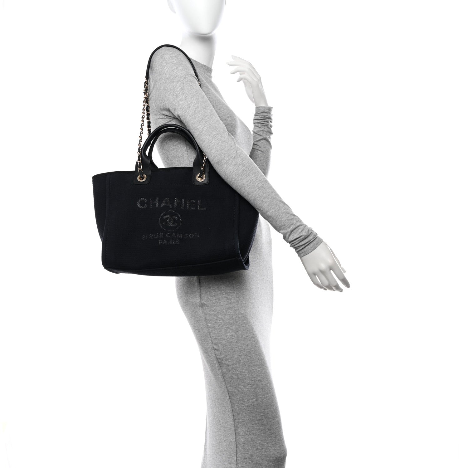 Chanel Mixed Fibers Small Deauville Tote Black 2 of 11