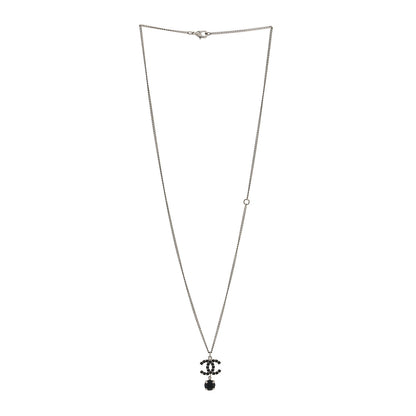 Chanel Ruthenium Crystal CC Drop Necklace Black 3 of 5