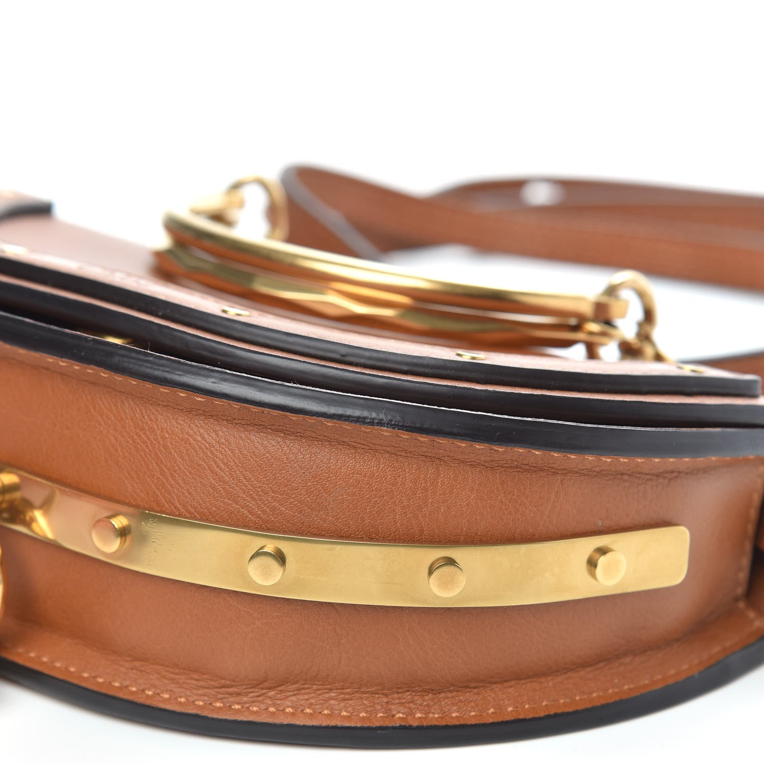 Chloe Calfskin Small Nile Bracelet Minaudiere Bag Caramel 8 of 10